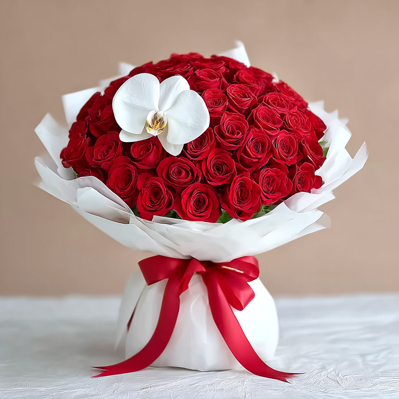 How much is the price of Shenton Way Valentine's Day orchids?